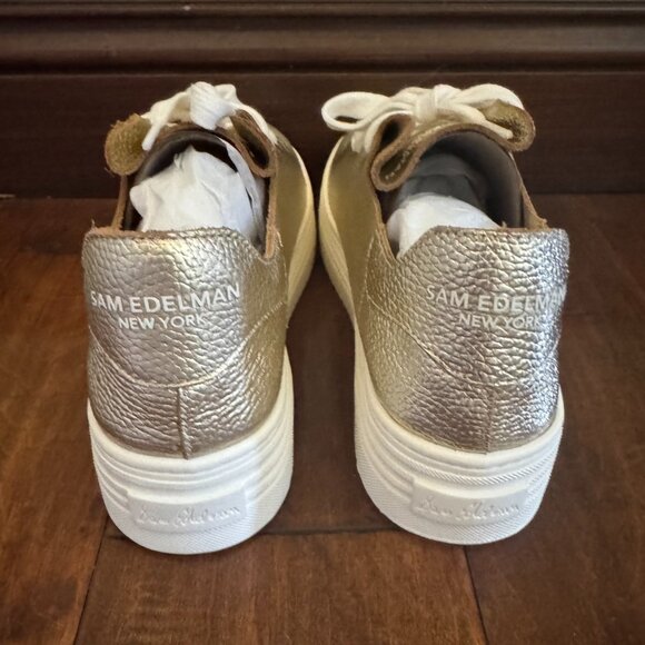 Sam Edelman Pipy Gold Platform Sneakers - Picture 5 of 10
